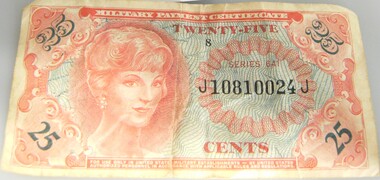 United States Military Payment Certificate for Twenty-Five Cents