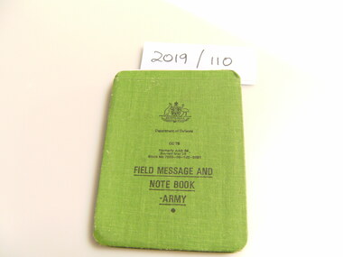 Booklet, Field Message And Note Book - Army