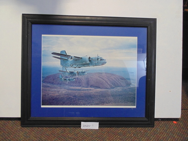 A framed photograph of three Navy trackers in formation. The numbers on the Trackers are 852, 848, and 849