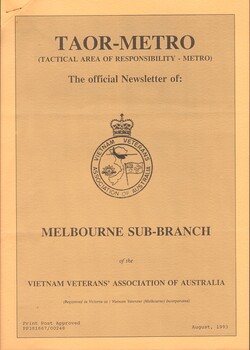 TAOR-Metro (Tactical Area of Responsibility - Metro) - Melbourne Sub-Branch August, 1993.