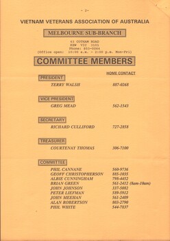 TAOR-Metro (Tactical Area of Responsibility - Metro) - Melbourne Sub-Branch August, 1993.