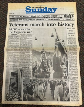 Veterans March into History: The Canberra Times, Sunday, October 4, 1992.