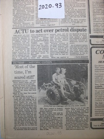 Article - Article, Clipping, Most of the time, I'm scared stiff, 13th august 1988