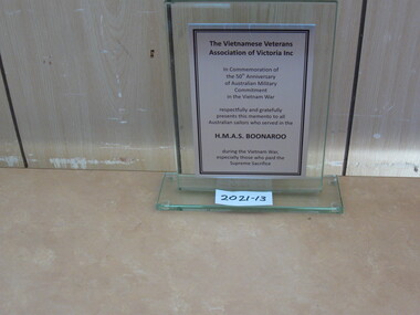 Plaque, The Vietnamese Veterans Association of Victoria Inc