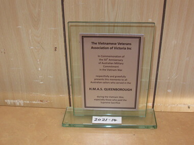 Plaque, The Vietnamese Veterans Association of Victoria Inc