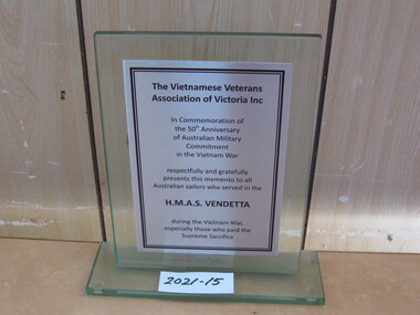 Plaque, The Vietnamese Veterans Association of Victoria Inc