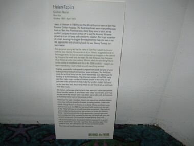 Poster - Poster, Information Board, Helen Taplin - Civilian Nurse