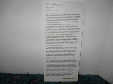 Poster - Poster, Information Board, Betty Lockward - Civilian Nurse