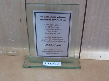 Plaque, The Vietnamese Veterans Association of Victoria Inc