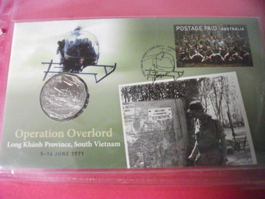 A 50 cent commemorative coin issued by Australia Post in recognition of "Operation Overlord" Long Khanh Province, South Vietnam.