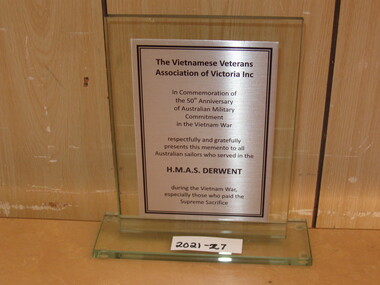 Plaque, The Vietnamese Veterans Association of Victoria Inc