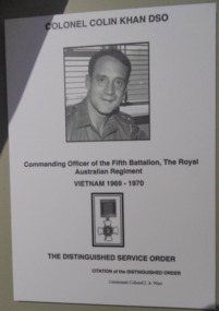 Poster, Information Board - Citation Board, Colonel Colin Khan DSO