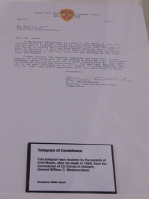Document, Telegram of Condolence