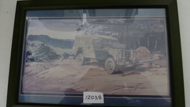 Artwork, other - Framed artwork, Mutt/jeep vehicle
