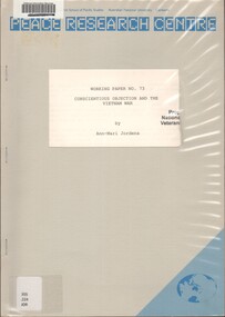 Book, Jordens, Anne-Marie, Conscientious Objection and the Vietnam War