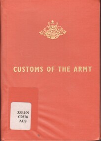 Book, Australia. Military Board, Customs of the Army