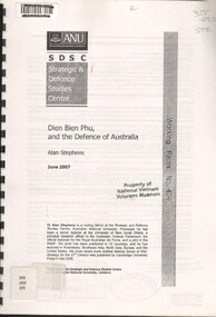 Book, Dien Bien Phu and the defence of Australia