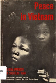 Book, American Friends Service Committee, Peace in Vietnam:A New Approach in Southeast Asia