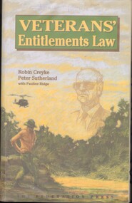 Book, Creyke, Robin & Sutherland, Peter, Veterans' Entitlements Law