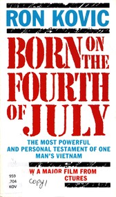Book, Kovic, Ron, Born on the Fourth of July (Copy 1)