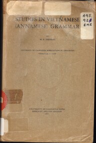 Book, Studies in Vietnamese (Annamese) grammar