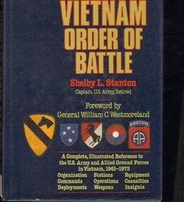 Book, Stanton, Shelby, Vietnam Order of Battle. (Copy 2), 1986