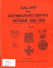 Book, Barnes, I. L, Gallant and Distinguished Service Vietnam 1962-73, 1974