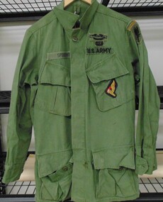 United States army issue of a fatigue shirt worn during the Vietnam conflict.