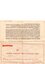 Yellowed square of paper bearing QANTAS emblem and details in red, has been folded into quarters.