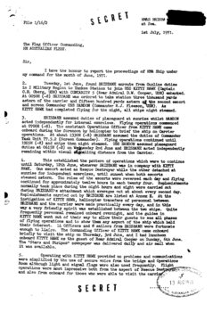 Document typed on typewriter, stamped secret at top and base of page.