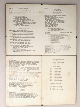 Order of Service, framed