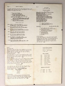 Order of Service, framed