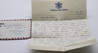 Three page letter on Australian Force Vietnam headed paper