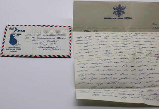 Australian Forces Vietnam letter and envelope sent by a soldier whilst serving with 8RAR.