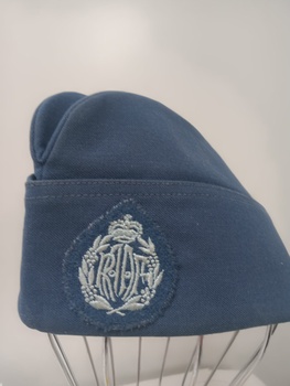 Blue RAAF side hat worn by airman.