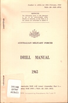 Australian Army: Drill Manual, 1963