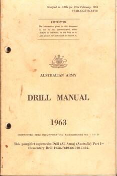 Australian Army: Drill Manual, 1963