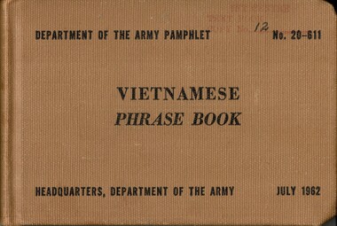 A booklet from the Department of the Army explaining Vietnamese-English conversion.