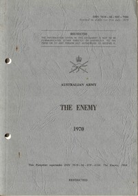 A bookelt from the Australian Army titledAustralian Army: The Enemy, 1970 