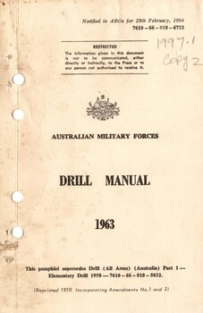 Australian Military Forces: Drill Manual, 1963