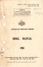 Australian Military Forces: Drill Manual, 1963