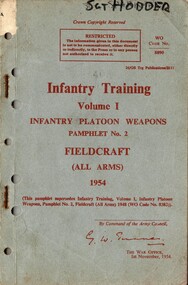 Infantry Training Volume 1, Infantry Platoon Weapons Pamphlet No.2, Fieldcraft (All Arms) 1954