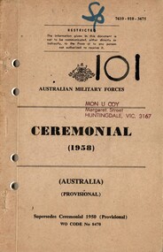 Australian Military Forces Ceremonial (1958) (Australia) (Provisional)