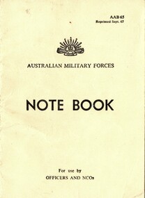 Australian Military Forces: Note book for use by officers and NCOs