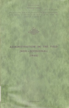 Australian Army: Administration in the field (Non-Divisional) 1966