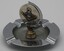 Standard electro plated ashtray mounted with medallion to 2 recruit training battalion with the number 2 over pair of boomerangs