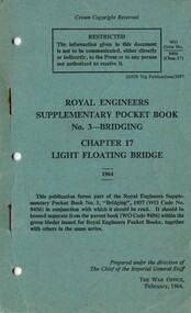 Royal Engineers Supplementary Pocket Book: No. 3 - Bridging: Chapter 17: Light Floating Bridge