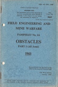 Field Engineering and Mine Warfare, Pamphlet No. 2A: Obstacles, Part 1 (All Arms)