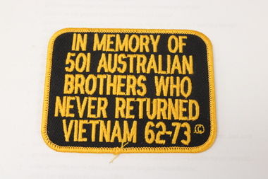 Material embroidered patch remembering the Australian servicemen who didn't return home.