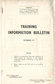 Training Information Bulletin, No. 13